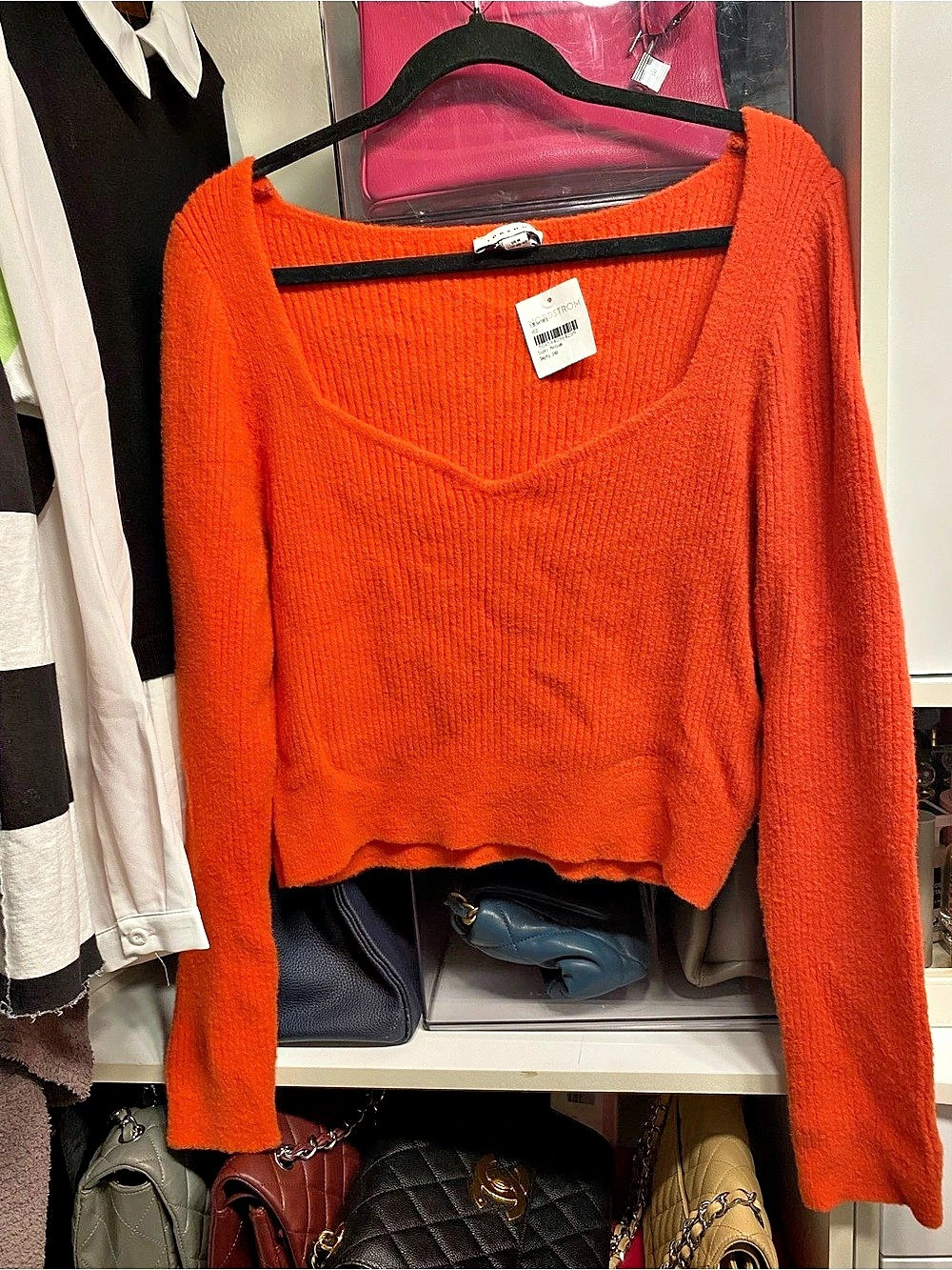 Topshop Orange Knit Sweater Size Medium NWT